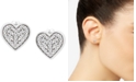 Wrapped Diamond Heart Stud Earrings (1/10 ct. t.w.) in 14k White Gold, Created for Macy's